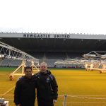 Jehan Kothary (left) with Craig Dean, Former Head of Player Development at Newcastle United FC.